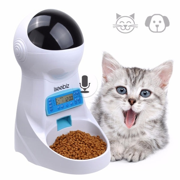 Iseebiz 3L Automatic Pet Feeder With Voice Record Pets food Bowl