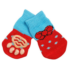 1 pair Creative Cat Coats Pet cat socks Dog Socks Traction Control for Indoor Wear