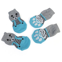 1 pair Creative Cat Coats Pet cat socks Dog Socks Traction Control for Indoor Wear