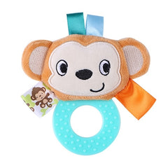 Newborn Rattle Ring Bell Baby Cartoon Animal Rattle Cute Plush