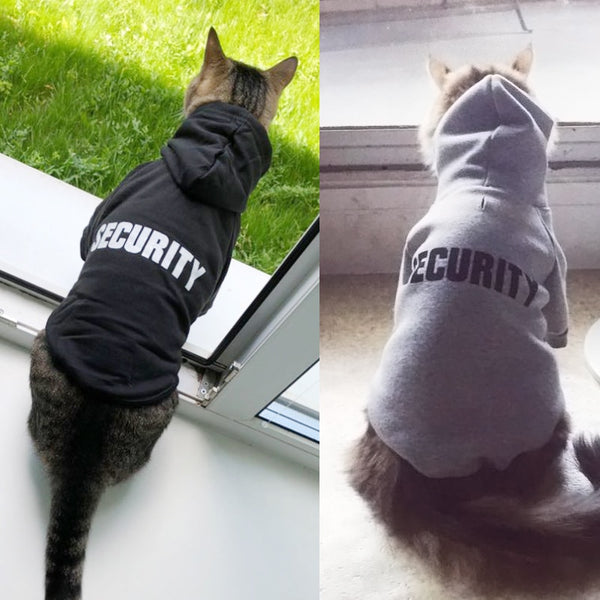 Security Cat Clothes Pet Cat Coats Jacket Hoodies For Cats Outfit Warm Pet Clothing