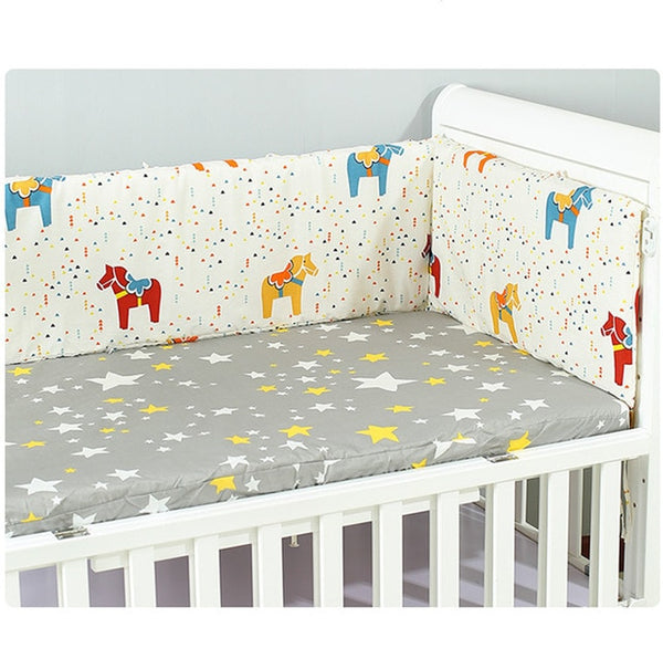 Hot Baby Bed Crib Bumper U-Shaped Detachable Zipper Cotton Newborn Bumpers Infant Safe Fence Line bebe Cot Protector Unisex 1.8m